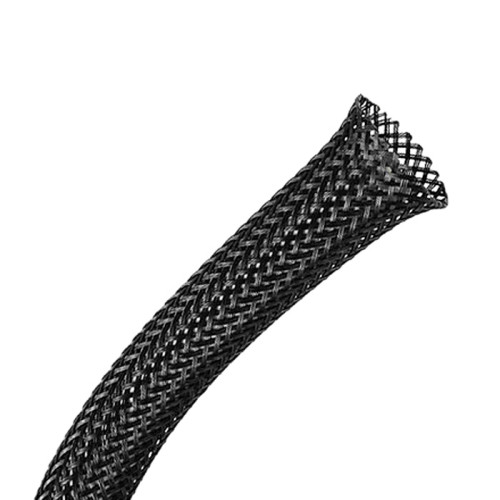 Защитная кабельная оплетка гибкая Ø4 мм – полиэстер, черная, 50м