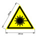 Знак безопасности «Внимание! Лазерное излучение» - ПВХ-пленка, 200мм