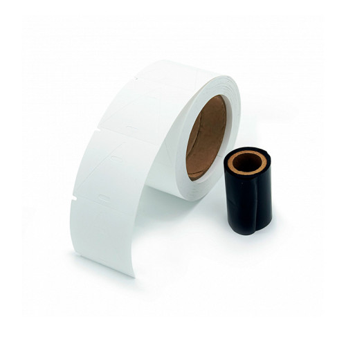 Комплект для маркировки кабеля на термотрансферных принтерах (рулон бирок У-136 + черный риббон 64мм х 74м)