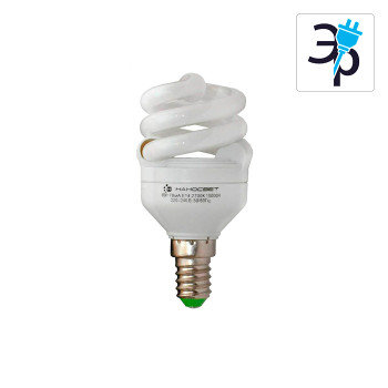 Люминесцентная (энергосберегающая) лампочка теплый белый ES SPU09/E14/827