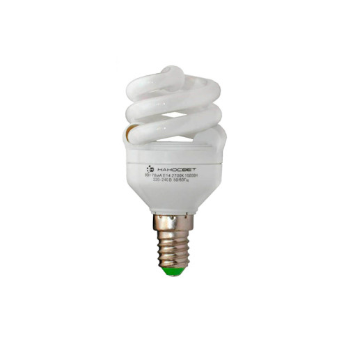 Люминесцентная (энергосберегающая) лампочка теплый белый ES SPU09/E14/827